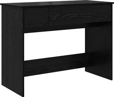 Produktbild von vidaXL Kosmetiktisch mit Spiegel Schwarz Eichen-Optik 100 x 45 x 76 cm