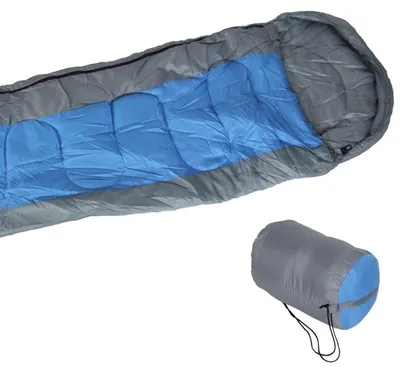 Produktbild von BURI Schlafsack blau Mumienschlafsack +Tasche Deckenschlafsack Camping Zelten Outdoor