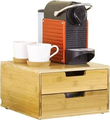 Produktbild von Famanu Doppelter Halter mit Schubladen - Kompakte Aufbewahrungsbox für Kaffeekapseln und Zubehör