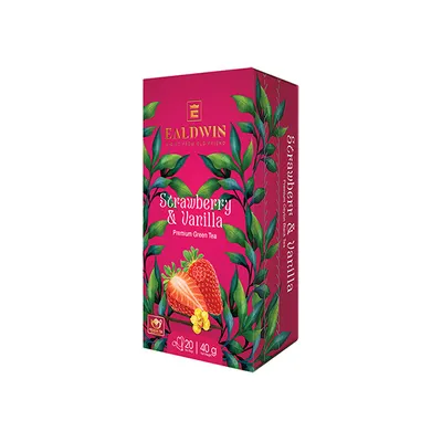 Produktbild von EALDWIN Erdbeere & Vanille 40g (20 Beutel, grüner Tee)