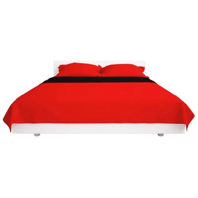 Obrázek produktu pro vidaXL Prošívaný oboustranný přehoz na postel červený a černý 170x210 cm