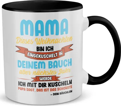 Produktbild von 22Feels Weihnachten Schwangerschaft Geschenk Frauen Werdende Mama Mom To Be Kaffeetasse Verkünden Schwanger Baby Geburtstag Weihnachten Muttertag Haferl (Weiss-Schwarz)