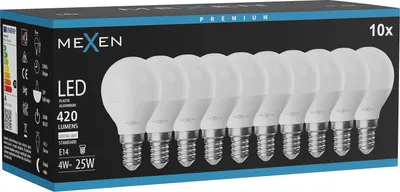 Produktbild von Mexen Nova 10x LED-Glühbirne E14, G45, 4W, Neutral - 4000K, 420 lm - L101-E14-0440-01x10