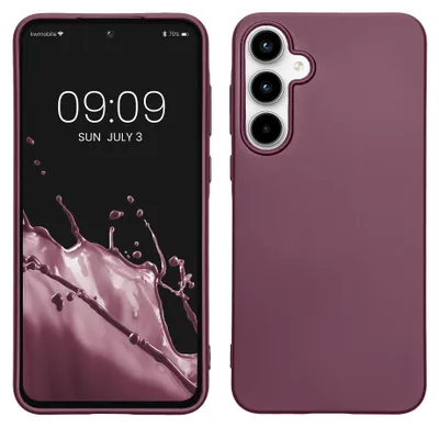 Produktbild von kwmobile Handyhülle für Samsung Galaxy A55 5G Hülle - Silikon Case metallisch schimmernd - Schutzhülle Cover - Metallic Lavendel
