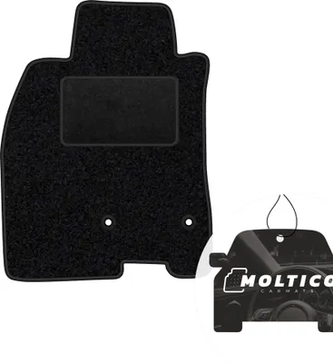 Produktbild von moto-MOLTICO Fahrer Fußmatte Auto Velours Fahrerseite Autoteppiche Schwarz Fahrermatte 1-teilig passend für Renault Fluence 2010-2016