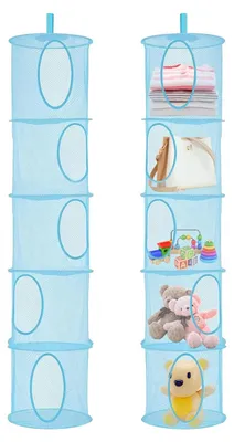 Produktbild von Hängeaufbewahrung Hängekorb Aufbewahrungsnetz - Mesh - 5 Fächer - 2er Set - Faltbar