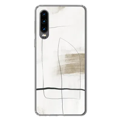 Produktbild von MuchoWow® Handyhülle Schutzhülle Hülle für Huawei P30 Farbe - Minimalismus - Schwarz Silikon Softcase Handy Hülle - Kartenbesitzer