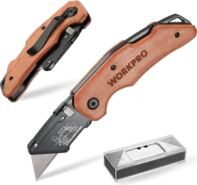 Produktbild von Universalmesser Teppichmesser mit Holzgriff & Schnellwechselklinge