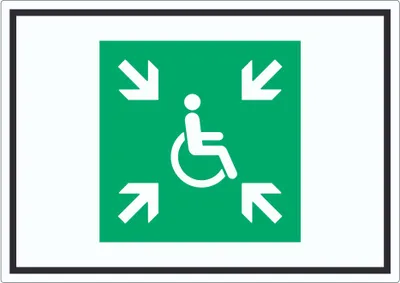 Produktbild von Sammelplatz für Menschen mit Behinderung Symbol Aufkleber A3 (297x420mm)