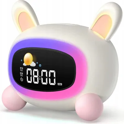 Image de Réveil intelligent lampe de nuit LED pour enfants Lapin