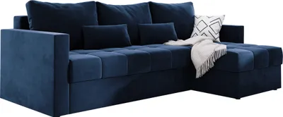 Produktbild von Moderne Ecksofa mit Schlaffunktion MIO 145x225 cm Eckcouch L-Form Schlaffsofa Couchgarnitur Polsterecke Bettsofa Sofa - Blau KR09