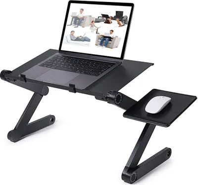 Produktbild von Laptoptisch  Betttisch Betttablett Notebook-Tisch Beistelltisch Laptop 42x56x50cm höhenverstellbar klappbar schwarz