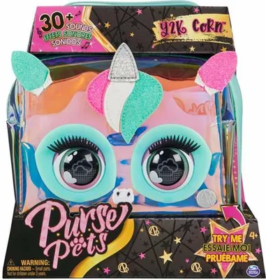 Produktbild von Purse Pets Holografische Einhorn Tasche mit Funktion, Mädchen, Schultertasche, Reißverschluss, Mehrfarbig, Muster, 150 mm