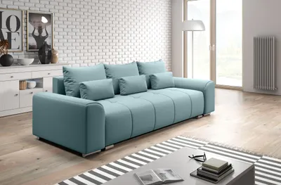 Produktbild von Dreisitzer-Schlafsofa RANDA – hellblau