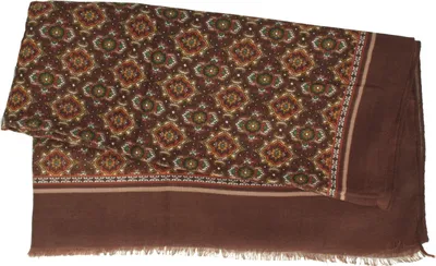 Leichter Trachtenschal mit Blumen Muster von Hut-Breiter in braun