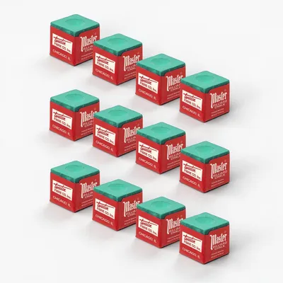 Productafbeelding van Biljartkrijt Groen - 21 mm Kubus - Set Van 12 Stuks - Voor Biljart En Snooker