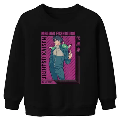 Obrázok produktu pre Megumi Fushiguro Jujutsu Kaisen Shikigami Anime Darček Retro Uni detská mikina Mikina, čierna, 128