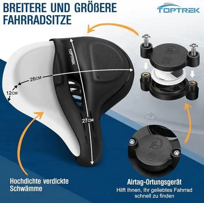 Produktbild von Famanu Fahrradsattel ergonomisch - für Herren und Damen, mit Memory-Schaum