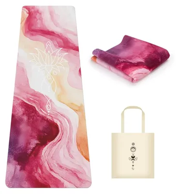 Image de Tapis de yoga en liège avec sac de transport, dimensions 183 x 61 cm