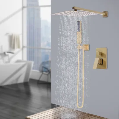 Produktbild von Duschset Intelligenter Thermostat Unterputz-Brausegarnitur Set  Gold  Regenbrause Set für B&B, Hotels, Badezentren, Schwimmbäder, Fitnessstudios, Schönheitssalons