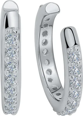 Produktbild von V Ohrklemme 925/- Sterling Silber 1,2cm weiß Zirkonia weiß 271220147