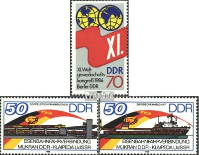 Produktbild von Briefmarken DDR 1986 Mi 3049,3052-3053 (kompl.Ausg.) gestempelt Weltgewerkschaftskongreß