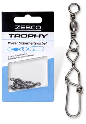 Produktbild von Zebco Trophy Power Sicherheitswirbel Angelwirbel Gr. 12 30mm 22kg 5 Stück