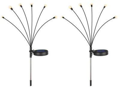 Obrázok produktu pre Verk 12397: Solárne záhradné lampy s senzorom súmraku, 6 LED, výška 70 cm, 2 kusy