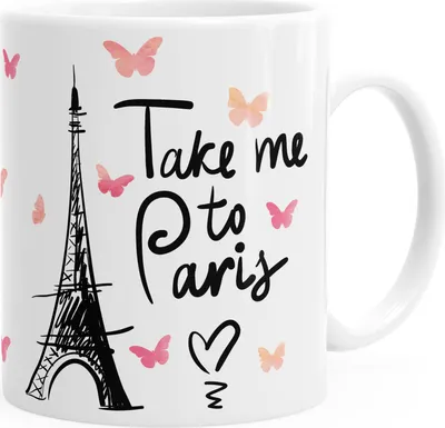Produktbild von Kaffee-Tasse Take me to Paris Geschenk-Tasse für Frau Freundin Tasse einfarbig MoonWorks® weiß unisize