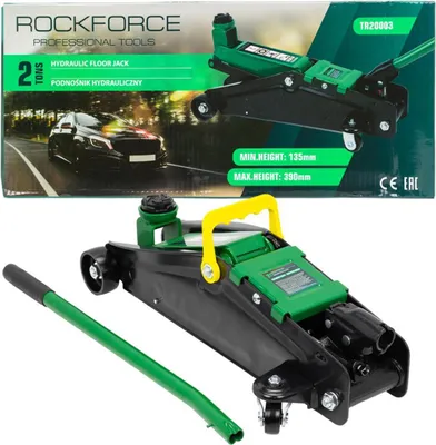 Obrázek produktu pro Hydraulický zvedák 2 tuny, značka Frosch, s gumovou podložkou, rozsah zdvihu 135-390 mm