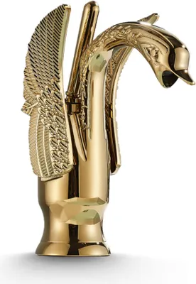Produktbild von Waschbeck armatur, Wasserhahn Bad Swan, Golden, Hochdruck, mit Regulierung von Wasserfluss und Wassertemperatur