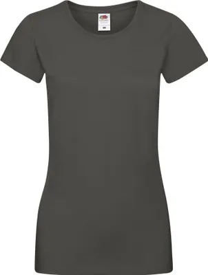 Produktbild von Fruit Of The Loom Damen Lady-Fit Sofspun T-Shirt, Kurzarm, Rundhalsausschnitt RW3302 (2XL) (Hell Graphit)
