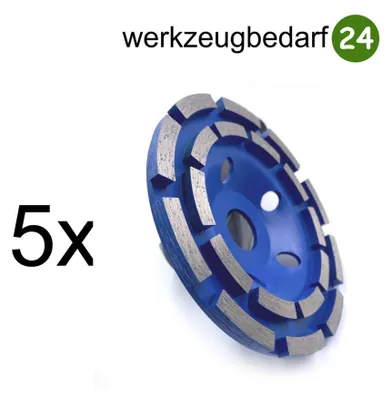Set:5 x Topfschleifer 125 mm 2reihig Beton/Estrich