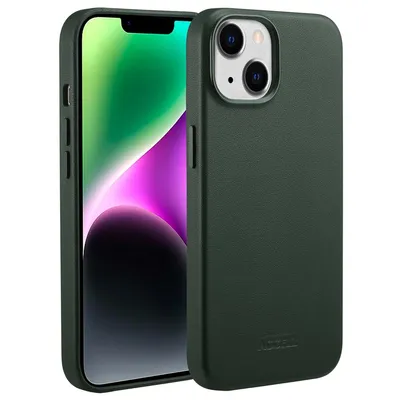 Produktbild von Accezz MagSafe Leather Backcover iPhone 14 - Cedar Green