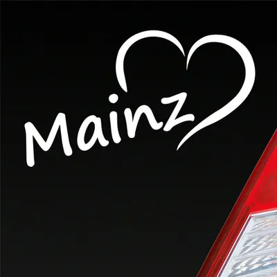 Produktbild von Auto Aufkleber Mainz Herz Heart City Stadt Motorrad 16x8 cm Weiss Matt Sticker Heckscheibenaufkleber