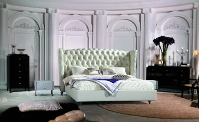 Obrázek produktu pro Polsterbett Bett Ehebett Lederbett Designerbett Doppelbett Bettgestell S-9231