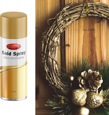 Image de Déco spray or 111ml spray de bricolage bombe aérosol Noël spray scintillant spray brillant