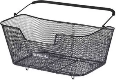 Produktbild von Basil Base XL, Hinten, Fahrradkorb, Stahl, Schwarz, 5 kg, 520 mm