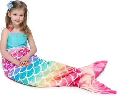 Produktbild von Meerjungfrauen-Decke, weiche Plüschdecke, Geburtstagsgeschenk | 110 x 40cm, Weiche Flanell-Fleece-Decke, für jede Jahreszeit, Weihnachten, Regenbogen-Design