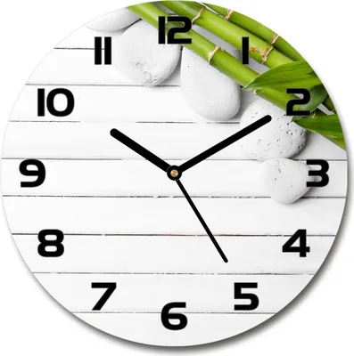 Produktbild von Wanduhr aus Glas 30fi Glasbild Glasuhr Gehärtetes Glas - schwarze-zeiger - Bamboo
