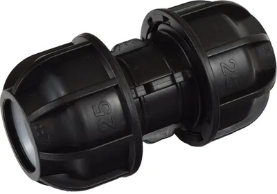 Produktbild von Agora-Tec®  PE Fitting Rohr Verbinder 25mm auf 25mm für PE-Rohr 25mm auf PE-Rohr 25mm SCHWARZ