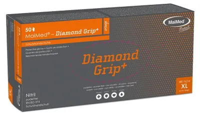 Produktbild von 10x MaiMed-Diamond Grip+ orange Gr. XL, unst., 50St/B | Box (50 Stück)