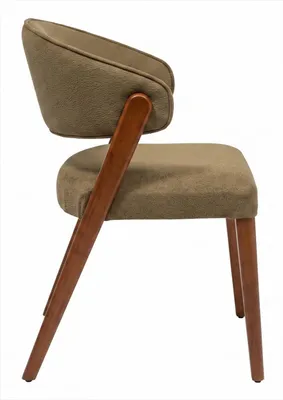 Image de Chaise de salle à manger, fauteuil rembourré, beige, marron, bois, style moderne scandinave