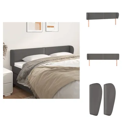 Produktbild von vidaXL Kopfteil mit Ohren Grau 183x23x78/88 cm Kunstleder -  Kopf- & Fußenden