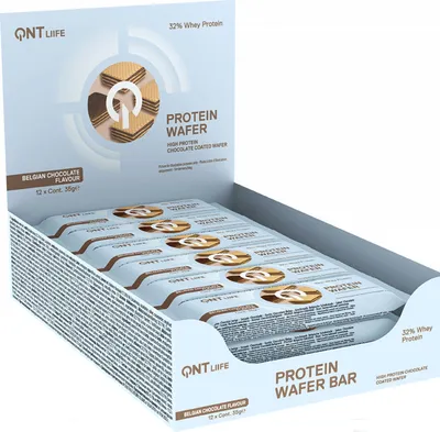 Produktbild von QNT Protein Wafer - 12 x 35g-Riegel Belgian Chocolate