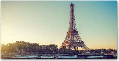 Produktbild von Tulup® Glas-Bild - 100x50 -Wandkunst - Wandbild hinter gehärtetem Sicherheitsglas  - Sehenswürdigkeiten & Architektur - Eiffelturm Paris - Gelb