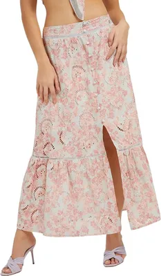 Image de Guess Femme Maxijupe en coton à motif floral M