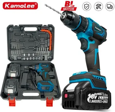 Obrázok produktu pre Príklepová vŕtačka – priemer vrtákov: 10 mm – 18 V – bezuhlíkový motor – ručná vŕtačka – skrutkovač