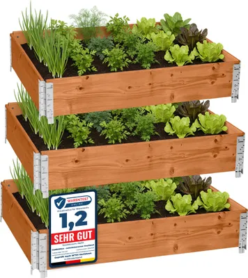 Image de Garronda 3 pièces rehausse en bois pour palette caisse de rangement en bois caisse en bois haute marron