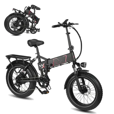 Produktbild von PIXAR Polaris 20 Zoll Fat E-Bike, 250W, 48V 13Ah Akku, bis 45 km, Shimano 7-Gang, Federgabel, Gepäckträger